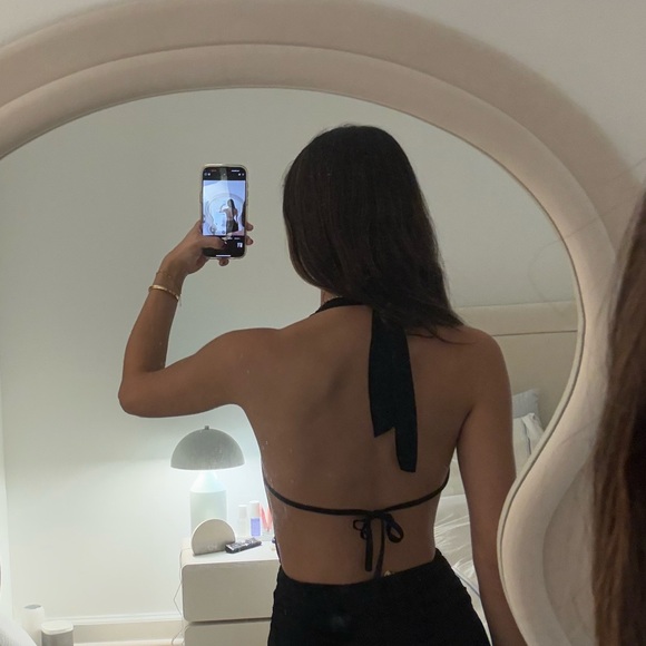 Black chiffon maxi dress - Picture 2 of 3